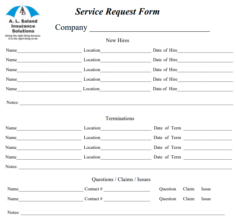 Service Request Form